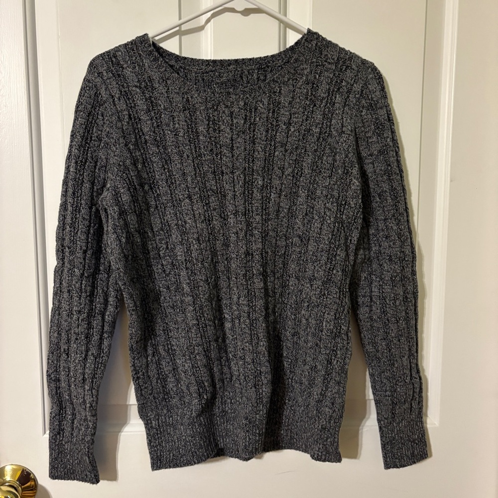 Gray Cable Knit Women's Sweater
